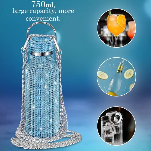 Turquoise Blue Bedazzled Water Bottle