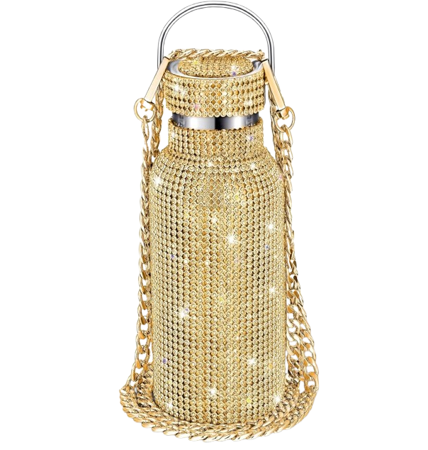Gold Bedazzled Water Bottle