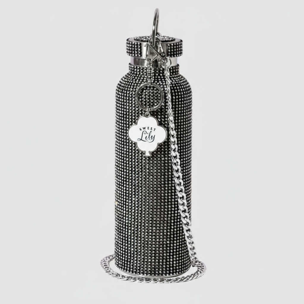 Black Bedazzled Water Bottle