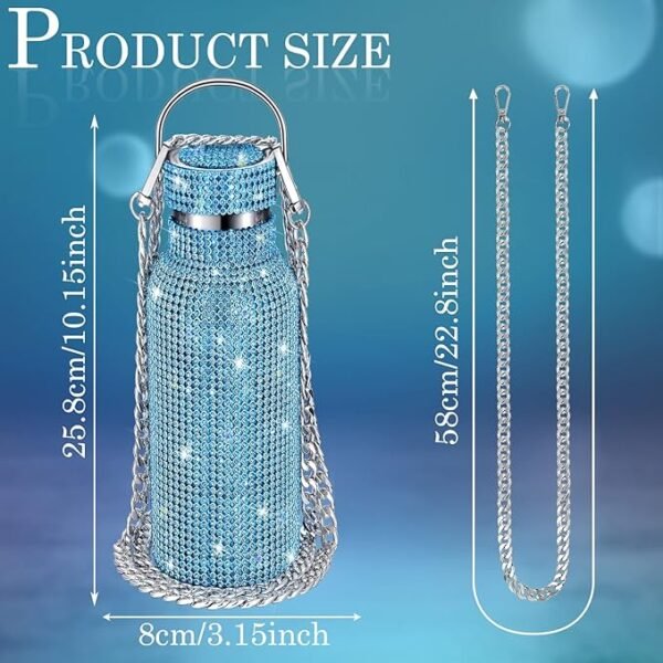 Turquoise Blue Bedazzled Water Bottle