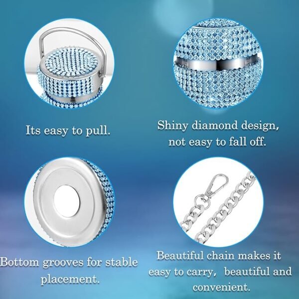 Turquoise Blue Bedazzled Water Bottle